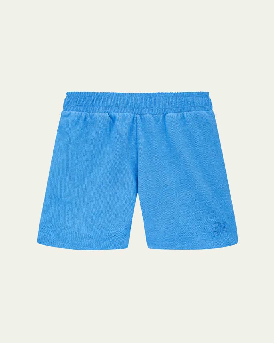 Boy's Embroidered French Terry Shorts, Size 2-14